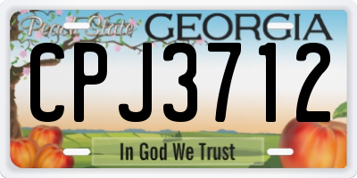 GA license plate CPJ3712