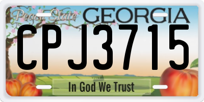 GA license plate CPJ3715