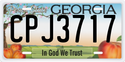 GA license plate CPJ3717