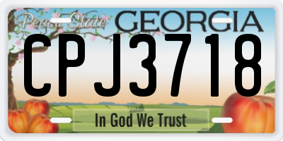 GA license plate CPJ3718