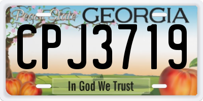 GA license plate CPJ3719