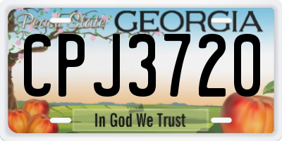 GA license plate CPJ3720