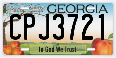 GA license plate CPJ3721