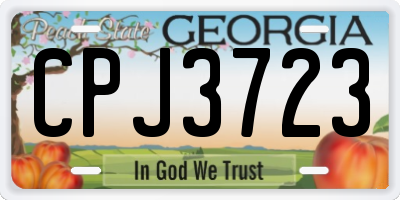 GA license plate CPJ3723