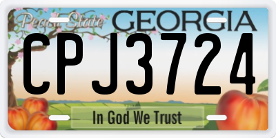 GA license plate CPJ3724