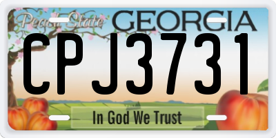 GA license plate CPJ3731