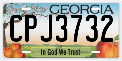 GA license plate CPJ3732