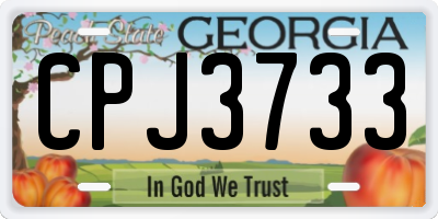 GA license plate CPJ3733