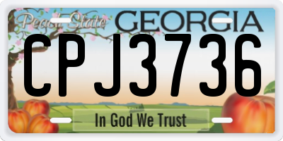 GA license plate CPJ3736