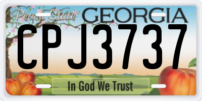 GA license plate CPJ3737