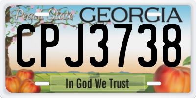 GA license plate CPJ3738