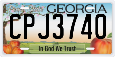 GA license plate CPJ3740