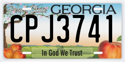 GA license plate CPJ3741