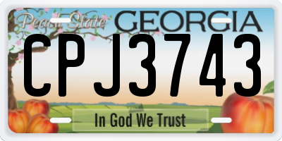 GA license plate CPJ3743