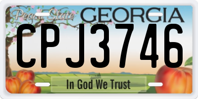 GA license plate CPJ3746