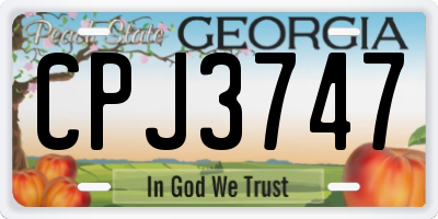 GA license plate CPJ3747