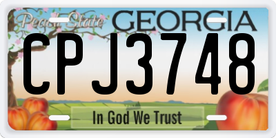 GA license plate CPJ3748