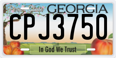 GA license plate CPJ3750