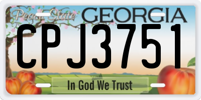 GA license plate CPJ3751