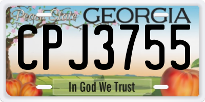 GA license plate CPJ3755