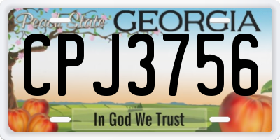 GA license plate CPJ3756