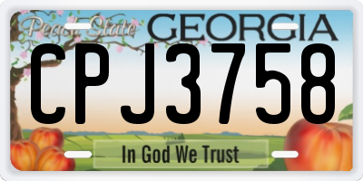 GA license plate CPJ3758