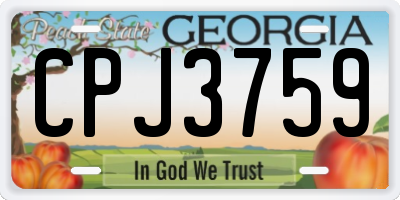 GA license plate CPJ3759