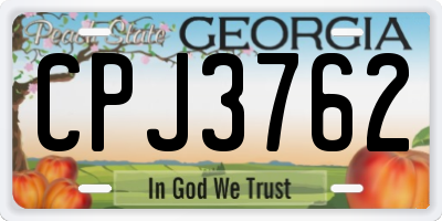 GA license plate CPJ3762