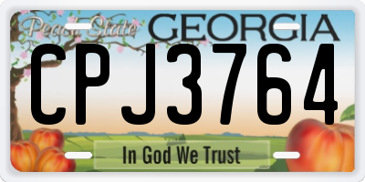 GA license plate CPJ3764