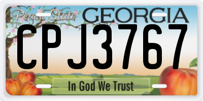 GA license plate CPJ3767