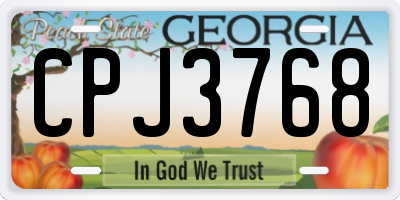 GA license plate CPJ3768