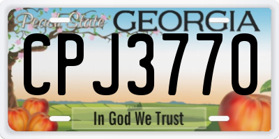 GA license plate CPJ3770