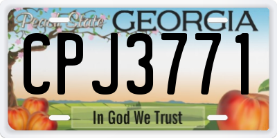 GA license plate CPJ3771