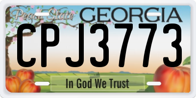 GA license plate CPJ3773