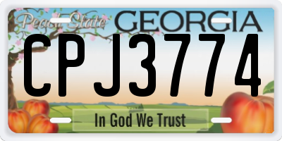 GA license plate CPJ3774