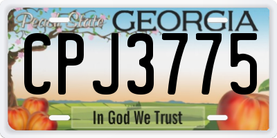 GA license plate CPJ3775