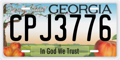 GA license plate CPJ3776