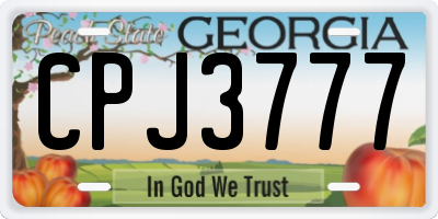 GA license plate CPJ3777