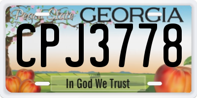 GA license plate CPJ3778