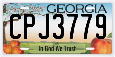 GA license plate CPJ3779