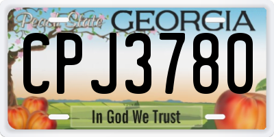 GA license plate CPJ3780