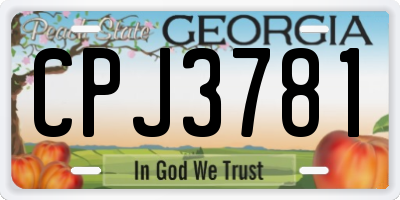 GA license plate CPJ3781