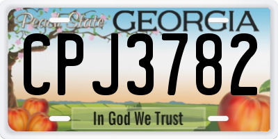 GA license plate CPJ3782