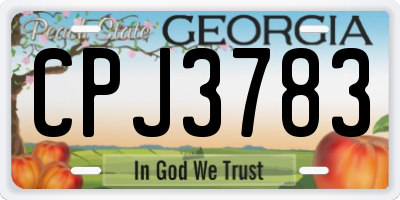 GA license plate CPJ3783