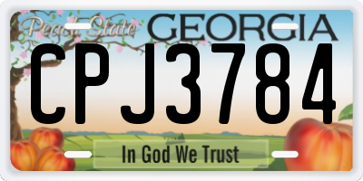 GA license plate CPJ3784