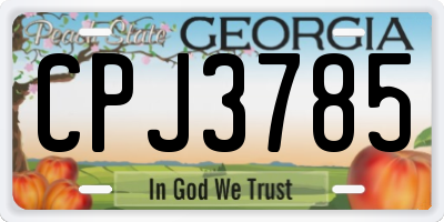 GA license plate CPJ3785