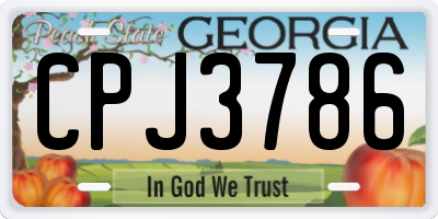 GA license plate CPJ3786