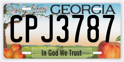 GA license plate CPJ3787