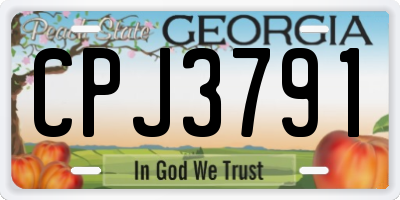 GA license plate CPJ3791