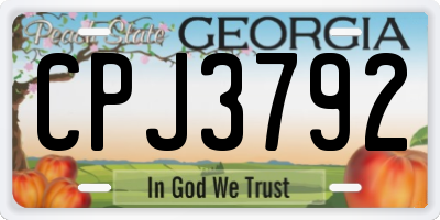 GA license plate CPJ3792